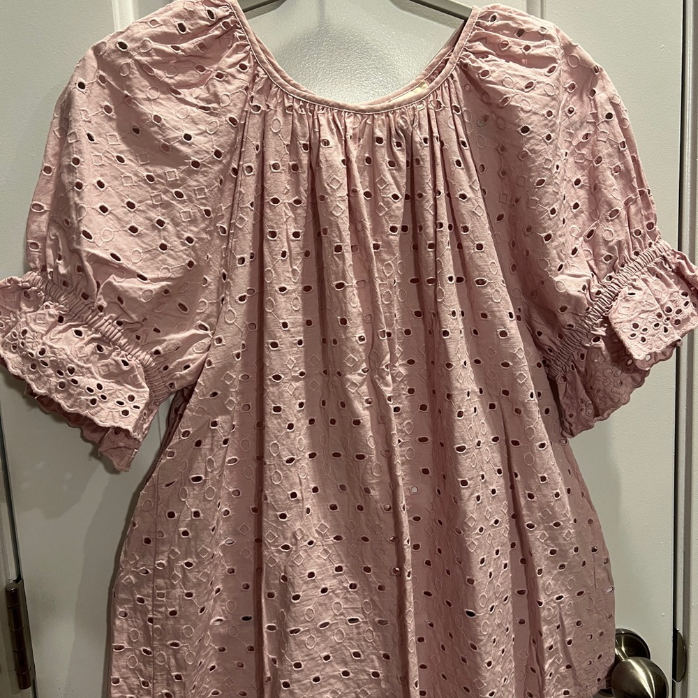 Pink Eyelet Women's Top